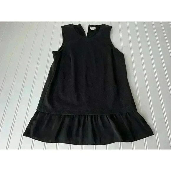 J.CREW Tops - J. Crew Top Womens XS Black Ruffle Bottom Sleeveless